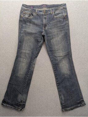 VGS New York Boot Jeans Womens 14 Blue Med Wash Mid Rise Bootcut Distressed